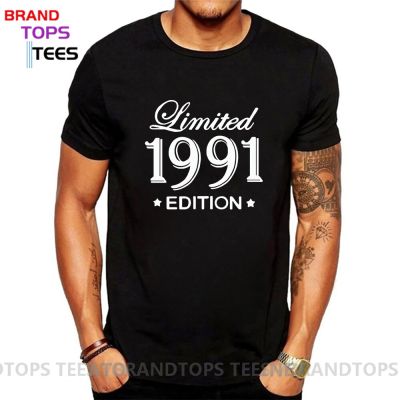 Made In 1991 Limited Edition Tops Tees Funny Summer Style 1991 Men T Shirts Funny Birthday Short Sleeve O Neck Cotton Tees
