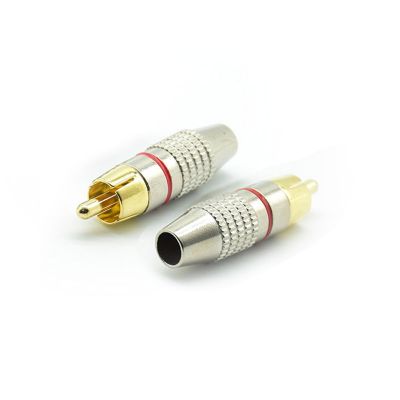 ；【‘； 2Pcs  RCA Male Plug Non Solder Connector Adapter For Audio Cable Video CCTV IP Camera Coaxial Cable Solder-Free Convertor