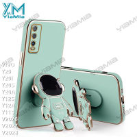 YiaMia เคสโทรศัพท์แฟชั่นสำหรับ VIVO Y20 Y20i Y20S Y20A Y12S Y12A Y11S V2026 V2027 V2028หรูหราใหม่แนวโน้มนักบินอวกาศซิลิโคนนุ่มกันกระแทกฝาครอบโทรศัพท์แฟชั่นนักบินอวกาศผู้ถือแหวน