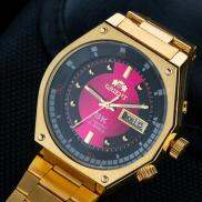 Đồng Hồ Cơ Nam SK Mặt LửaMạ Vàng 14K Chống Nước Chống Xước Automatic