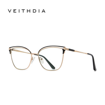 VEITHDIA แว่นตากรอบตาโลหะสำหรับผู้หญิง,แว่นตาป้องกันแสงสีฟ้าสไตล์ Ins JS8626กรอบแว่นตาแฟชั่นใหม่