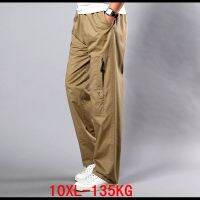 Men cargo pants large size big 5XL 7XL 8XL 9XL 10XL Stretch trousers autumn military safari style Straight pants pocket khaki 50