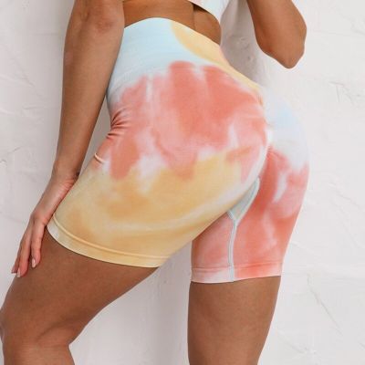 Women Yoga Shorts Leggings High Waist Leggings Sports Running Workout Gym Clothes Tie Dye Fitness Pants New