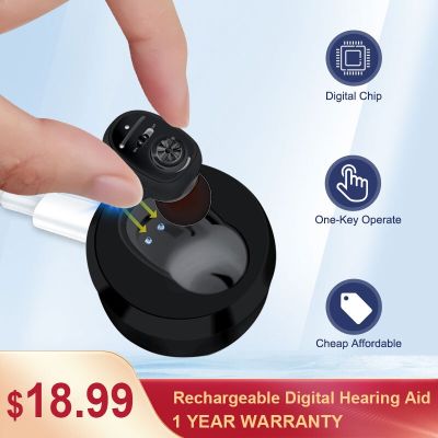 ZZOOI Rechargeable Hearing Aids Invisible Digital Sound Amplifier for Deafness Wireless Hearing Aid to Severe hear loss audifonos