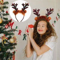 ที่คาดผมคริสต์มาส Hairband Deer Luminous Hair Band With Bell Head Hoop Headwear Xmas Navidad Party Kids Favor Gift