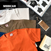 MBBCAR เสื้อใส่ทำงานอเมริกาแบบย้อนยุคใหม่สำหรับฤดูร้อน,เสื้อยืดสีทึบหลายสีฟอกสีผ้าฝ้ายคอกลมแขนสั้น