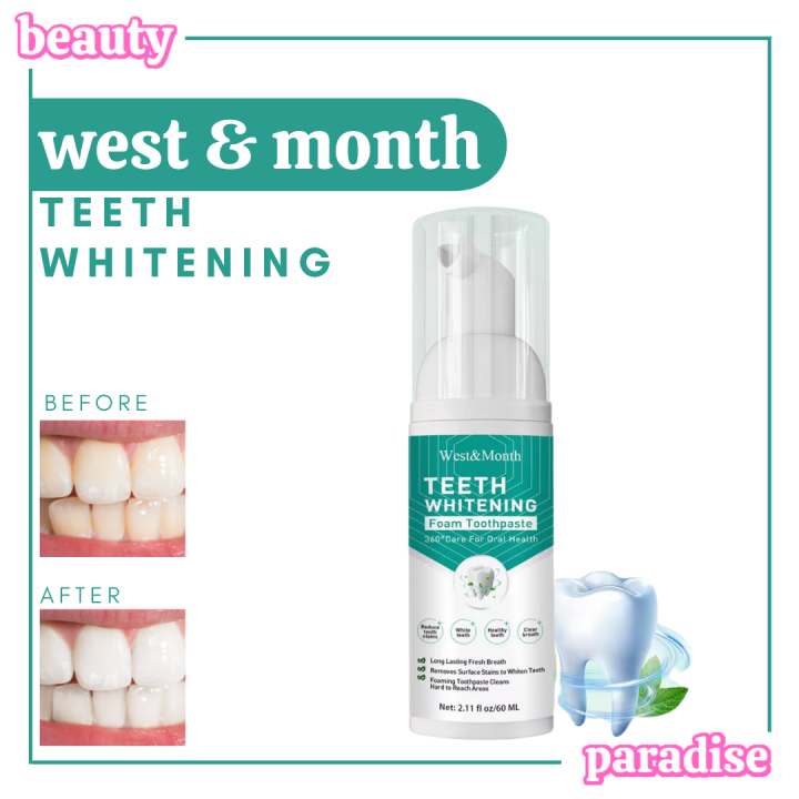 WEST&MONTH Teeth Whitening Mousse Toothpaste 60ML Teeth Whitening