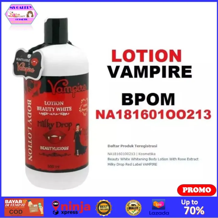 Vampire Beauty White Whitening Body Lotion With Rose Extract Milky Drop