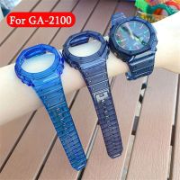 ☈✺☏ เรซิ่นโปร่งใส สำหรับ Casio G-SHOCK GA-2100 สร้อยข้อมือ 19 สี Rainbow Bezel/Case Belt Watchband อุปกรณ์เสริม