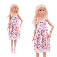 เสื้อผ้าตุ๊กตาบาร์บี้1ชุดกระโปรงพิมพ์ลายสลิงชุดกี่เพ้าพอดีสำหรับตุ๊กตา11.8นิ้ว Girl39เสื้อผ้าลำลองปีใหม่