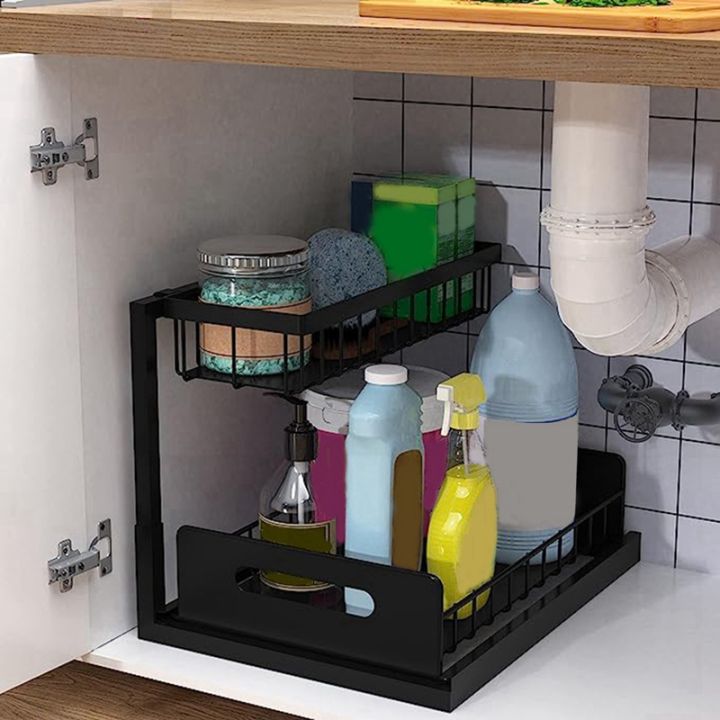 sink-organizer-pull-out-cabinet-organizer-2-tier-sliding-shelf-multi-use-for-under-kitchen-sink-organizers-and-storage
