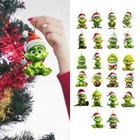 Christmas Tree Ornaments 2D Cartoon Ornament Pendant Ornaments Decor Light Weight Christmas Tree Pendant with A Rope for Classroom Christmas Party Door Window robust