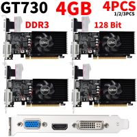 1-4PCS GT730 4GB DDR3 128Bit Graphics Card Desktop Gaming Video Card PCI-E2.0 16X Low Profile Graphics Card for Desktop PC Games Cables