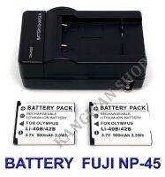 (Saving Set 2+1) FNP45 / NP45 / NP-45 / NP-45A / NP-45S แบตเตอรี่และแท่นชาร์จสำหรับกล้องฟูจิ Battery and Charger For Fujifilm FinePix J10,J20,J30,J40,XP10,XP20,XP30,J110,J120,J150,J210,J250,JV300,JV500,JX660,JX680,Instax mini90 BY JAVA STORE