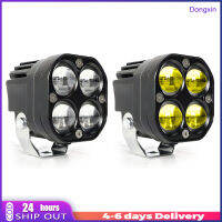 Dongxin ไฟหน้ารถเลนส์ซูเปอร์ไบรท์80W สปอตไลท์ไฟ LED แรงดันไฟฟ้ากว้าง9-30V 6000K/3000K 4เลนส์พร้อมชุดรัดสายไฟ