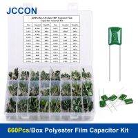 660Pcs/Box Polyester Film Capacitor Assorted Kit 100V 24Values 0.22nF-470nF Film Capacitor Box Assorstment Kit