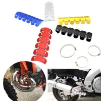 Motorcycle Exhaust Muffler Pipe Protector Metal Heat Shield Cover with 3 Clamp Haberdashery