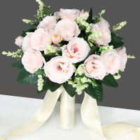 【cw】Wedding Bouquet Bride Bridesmaid Wedding Accessories Silk Ribbon Artificial Roses Holding Flowers Bride Mariage Bouquet Favors 【hot】