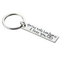 Woodrowo I.j Shop  Key Chain Alloy Keyring Engraved  Husband Gift Boyfriend Gift Double Side