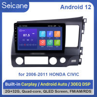 Seicane 10.1นิ้ว Android 12.0 หน้าจอสัมผัสHD GPSนำทางบลูทูธวิทยุสำหรับ 2006 2007 2008 2009 2010 2011 Honda Civic RHD USB AUXสนับสนุนCARPLAY 4G WIFI Mirror Link TPMS