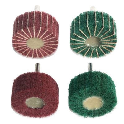 【LZ】 2 50mm 4pcs Industrial Scouring Pad Grinding Head Nylon Fiber Polishing Buffing Wheel Non-woven For Drill with 1/4  Shank 6mm