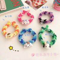 Sanrio Anime Merlot Diy Knitted Hair Loop Cute Girl Dress Up Hair Rope Leather Band Cartoon Cinnamonroll Hair Ornament Headrope