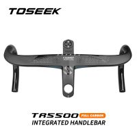 TOSEEK TR5500 Road Bike Handlebar T800Carbon ไฟเบอร์ Handlebar Integrated Road 28.6Mm Integrated Road Bicycle Handlebar With Bike Computer Holder