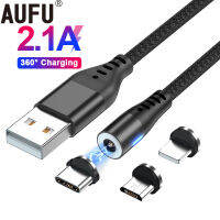 AUFU สายชาร์จ USB USB Type C สายแม่เหล็กชาร์จโทรศัพท์ Micro USB สำหรับ iPhone 12 13 PRO MAX สำหรับ Xiaomi-JHU STORE