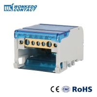 1Pc WKH407 Junction Modular Screw Universal WKH 407 Wire Electrical Connector Din Rail Terminal Block Power Distribution