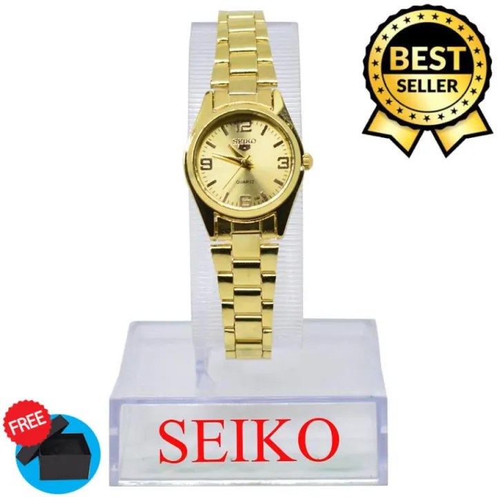 Seiko 5 21 Jewels All Gold Watch for Women(Gold)(With Box) | Lazada PH