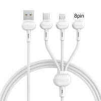 สายข้อมูลระบบชาร์จเร็วแบบ3-In-1 1.2M 8Pin สายชาร์จโทรศัพท์ไมโคร USB Type-C สำหรับ Apple