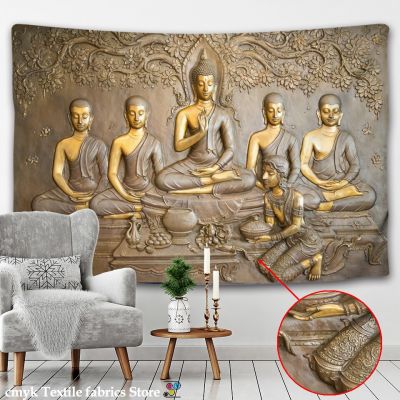 3DReligion Culture Hanging Wall Tapestry Buddha Wall Carpet Headboard Dorm Hippie Psychedelic Tapestry Tree Landscape Boho Decor