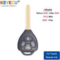 KEYECU กุญแจ Mobil Remote Control สำหรับโตโยต้า Alphard ก่อน2005/ 2005 2006 2007 2008 2009, Fob 4ปุ่ม-314.3Mhz-ชิป4D67