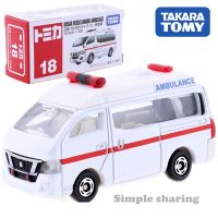 Takara Tomy Tomica No.18นิสสัน NV350คาราวานรถพยาบาล1/69ของเล่นโลหะผสมยานยนต์ D Iecast โลหะรุ่น