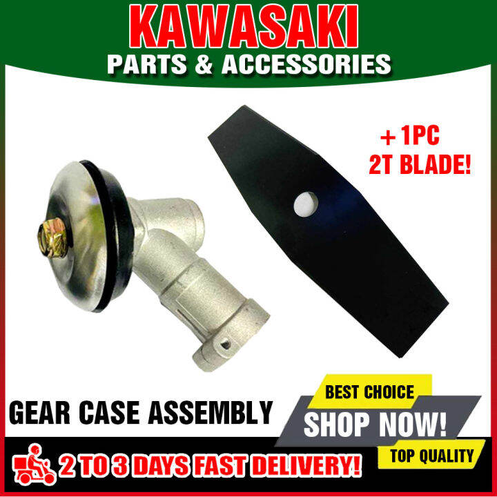 Kawasaki Grass Cutter Gear Case Assembly + 2t Blade Combo Spare Parts