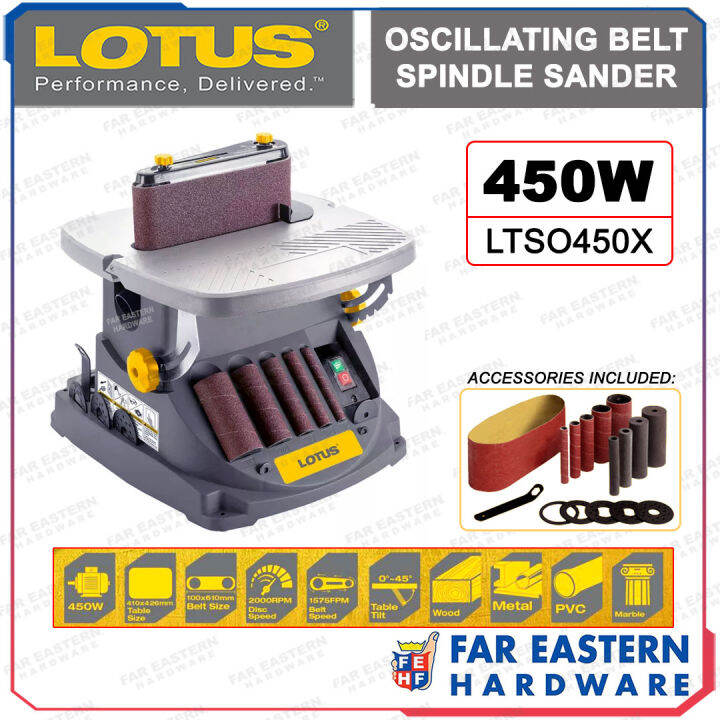 LOTUS Oscillating Belt / Spindle Sander w/ Sanding Sleeves Set 450