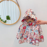 Baby Kids Hooded Jackets Coat for Childrens Tops Clothing Princess Girls Cartoon Pattern Print Outwear