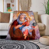 Virgin Mary Flannel Blanket Fluffy Lightweight Throw Blanket Comforter Soft Warm Cozy Throw for Bedding Decor Bedroom