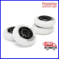 Fit Adult Fitness Inline Skating 80mm 80A Wheels 4-Pack - White