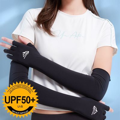 ♨❈ Sunscreen Gloves Summer ice Silk Sleeves UV Protection Long Summer Outdoor Driving Men Women 39;s Anti-ultraviolet ice Silk Sleeves