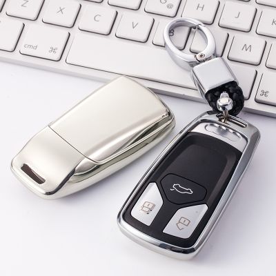 npuh TPU Car Key Case Key Cover Protection For Audi A4 B9 Q5 Q7 TT TTS 8S 2016 2017 Keychain Key Case for Car