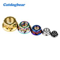 Catdogbear 4PCS Titanium Nuts Double Hex Flange 12 Point Nut M5 M6 M8 M10 M12 Flange Nut For Motorcycle Modification Nails Screws Fasteners