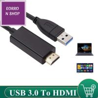 EORRON เอชดีไอพี แบบพกพาได้ ฮับ USB อุปกรณ์เสริมคอมพิวเตอร์ สายเคเบิล HDMI Conventer line ตัวแปลง USB 3.0เป็น HDMI ตัวแปลง USB เป็น HDMI สายอะแดปเตอร์ อะแดปเตอร์ USB เป็น HDMI