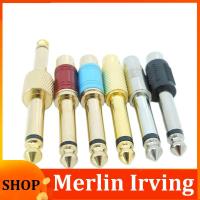 Merlin Irving Shop Audio 6.35mm 1/4" Male Mono Plug 6.5mm to RCA Female socket 6.5mm Converter Jack Adapter Connector Plug Sound Mixer Gold plated