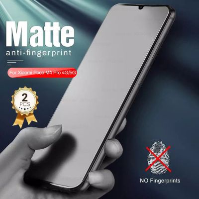 2PCS 9D Matte Frosted Tempered Glass for LittlePoko Poco M 4 M4 Pro M4Pro 4G 5G NFC Anti Fingerprint Screen Protector Film Cover Lift Supports
