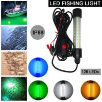 AC/DC 12-24V LED Underwater Light 13W IP65 Outdoor Waterproof Submersible Fishing Lamp Multi-With Switch White Green Blue Light