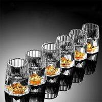 whiskey glass Crystal Glasses Gold Foil Crystal Shot Glasses For Vodka Glass Wine Set Double Cup For Home Bar