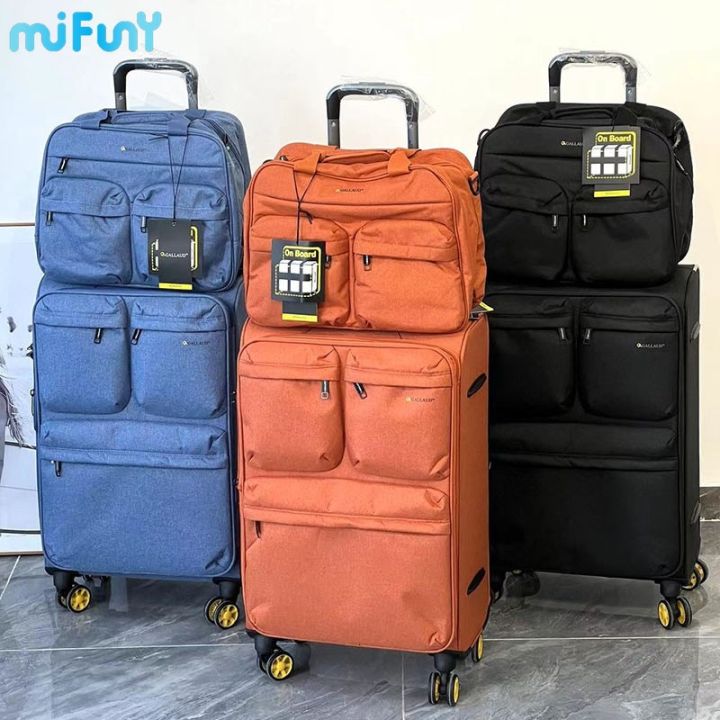 MIFUNY Oxford Cloth Rolling Luggage Ultra Light Carry on Luggage with ...