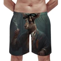 Deer Board Shorts Gangster สไตล์ Godfather Casual Beach Shorts ผู้ชายพิมพ์กีฬากางเกงว่ายน้ำแห้งเร็วของขวัญ XS-5XL