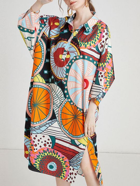xitao-dress-เดรส-ชุดเดรส-พิมพ์สตรีลำลอง